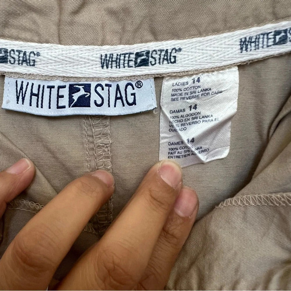 White Stag Vintage Button Down Maxi Skirt Khaki Size 14 - Picture 3 of 7